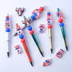 Silicone Focal Beads Independence Day Gnome Unicorn USA Twin Flags 20pcs 3