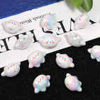 Plated Dumpling Doll Acrylic Beads 27mm UV Rainbow Pastel 25pcs 4