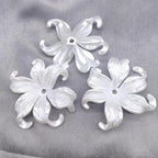 Pearl Pinktail Flower Acrylic Beads 42mm ABS Plastic 100pcs 6