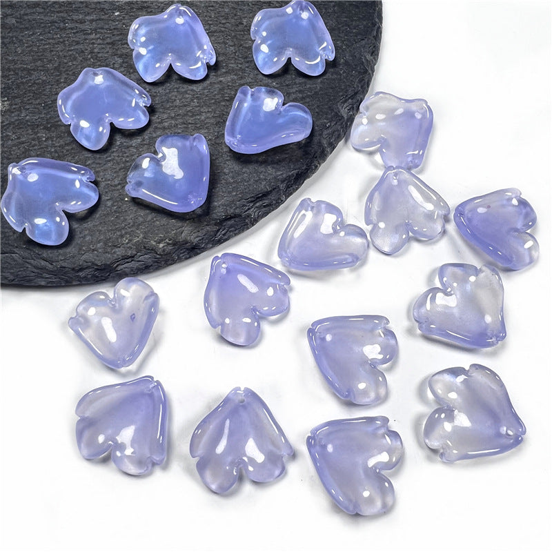 Czech Glass Peony Glass Beads 19mm Translucent Crimson 50pcs 18