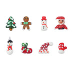Lampwork Glass Beads Hand Painted Christmas Theme Enamel 2pcs 5