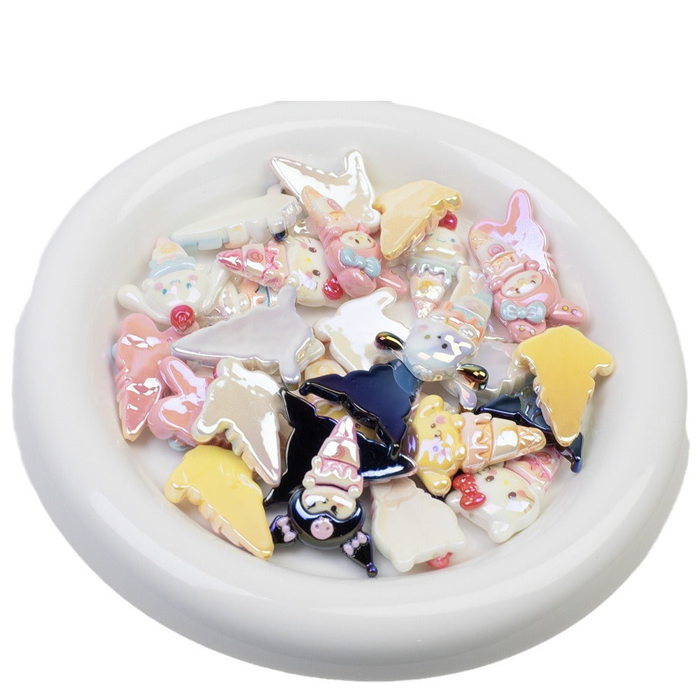 Ice Cream Character Resin Beads Glossy Pastel Colors 20pcs 5