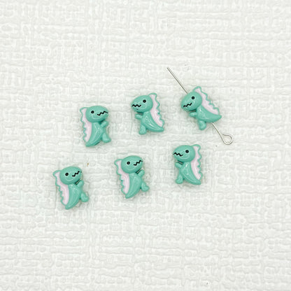 Dinosaur Metal Beads 12mm Baking Painted Enamel Alloy 10pcs 11