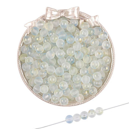 Transparent Frosted Glass Beads 8mm Delicate Gold Flecks 50pcs 13