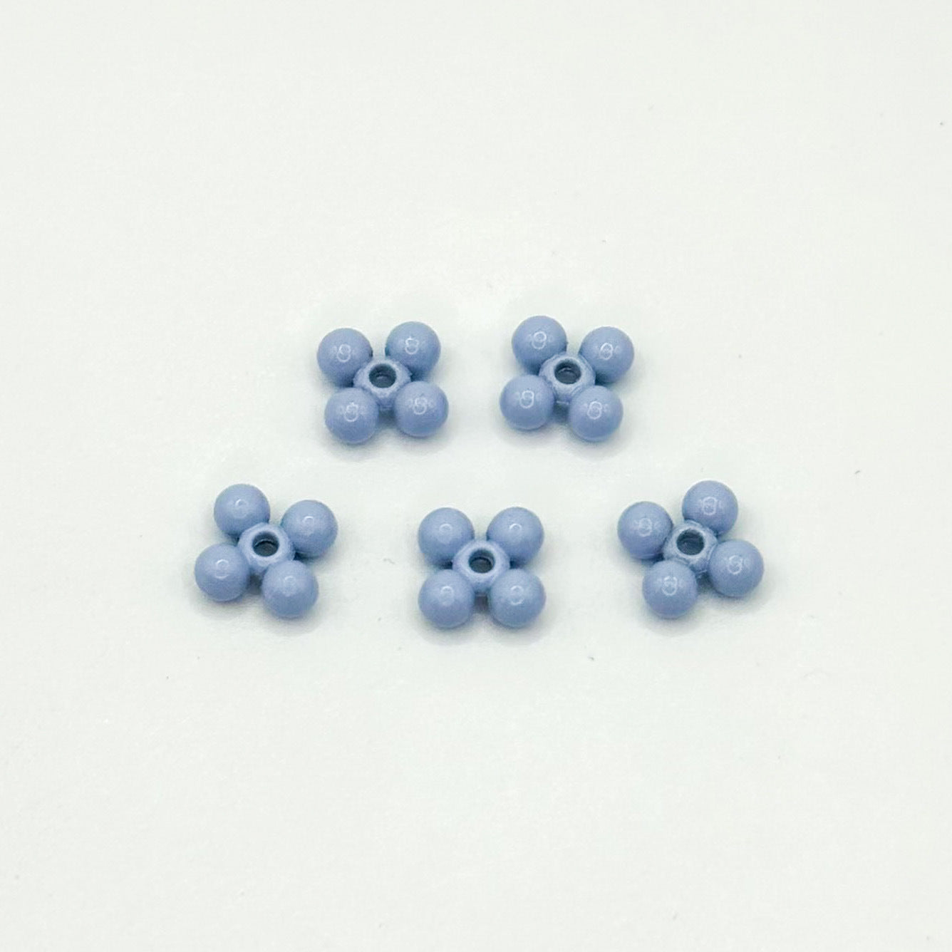Four Leaf Clover Metal Beads 7.5mm Baking Painted Alloy Spacer 50pcs 15