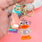 Acrylic Duck Keychain Colorful Translucent Orange Accents 11