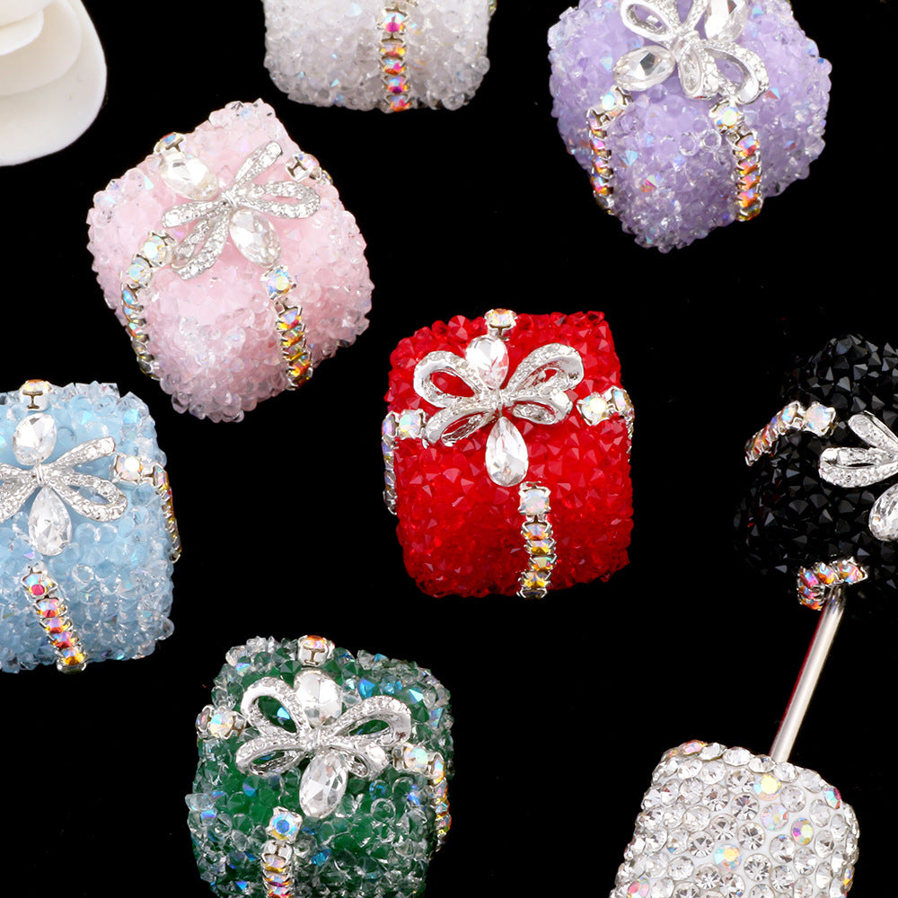 Square Rhinestone Beads 18mm 19mm Imitation Granulated Sugar Gift Box 2pcs