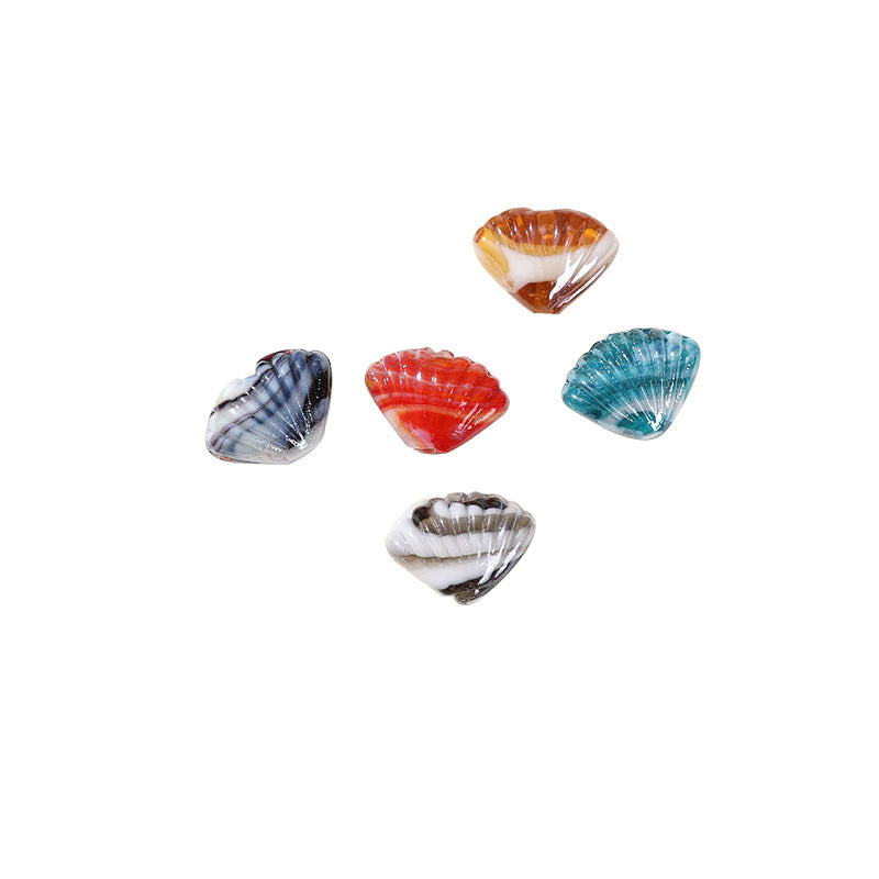 Two Tone 3D Shell Lampwork Glass Beads 22mm Handmade 10pcs 5