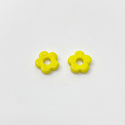 Lampwork Glass Beads Five Petal Flower 15mm Solid Color 10pcs 13