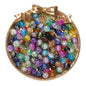 Ice-Cracked Round Glass Beads 8mm Vibrant Vintage Colors 50pcs 16