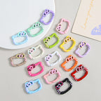 Zinc Alloy Kitty Trigger Spring Keyrings Painted Colorful 6pcs 5