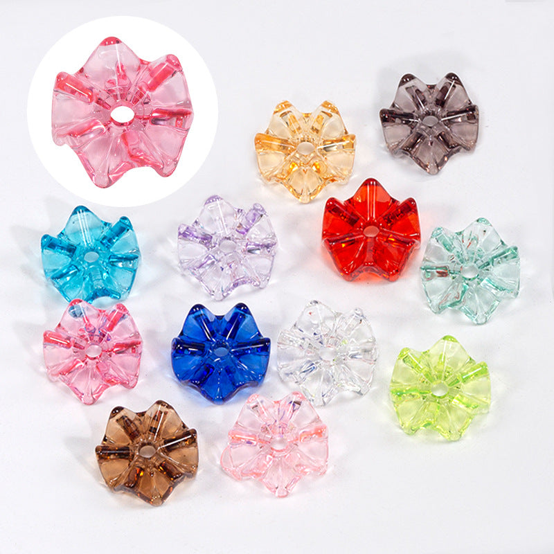 Acrylic Flower Spacer Beads 15mm Stackable 50pcs 4
