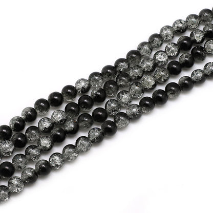 Crackle Round Glass Beads 8mm Colorful Mixed Colors 50pcs 3