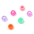 Multicolor Pony Beads Acrylic 9mm Smooth Finish 100pcs 5