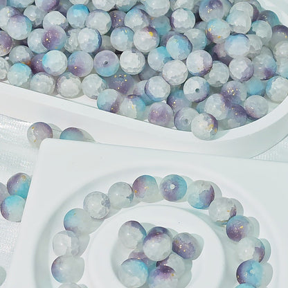 Frosted Round Glass Beads 10mm Matte Mixed Colors 50pcs 23