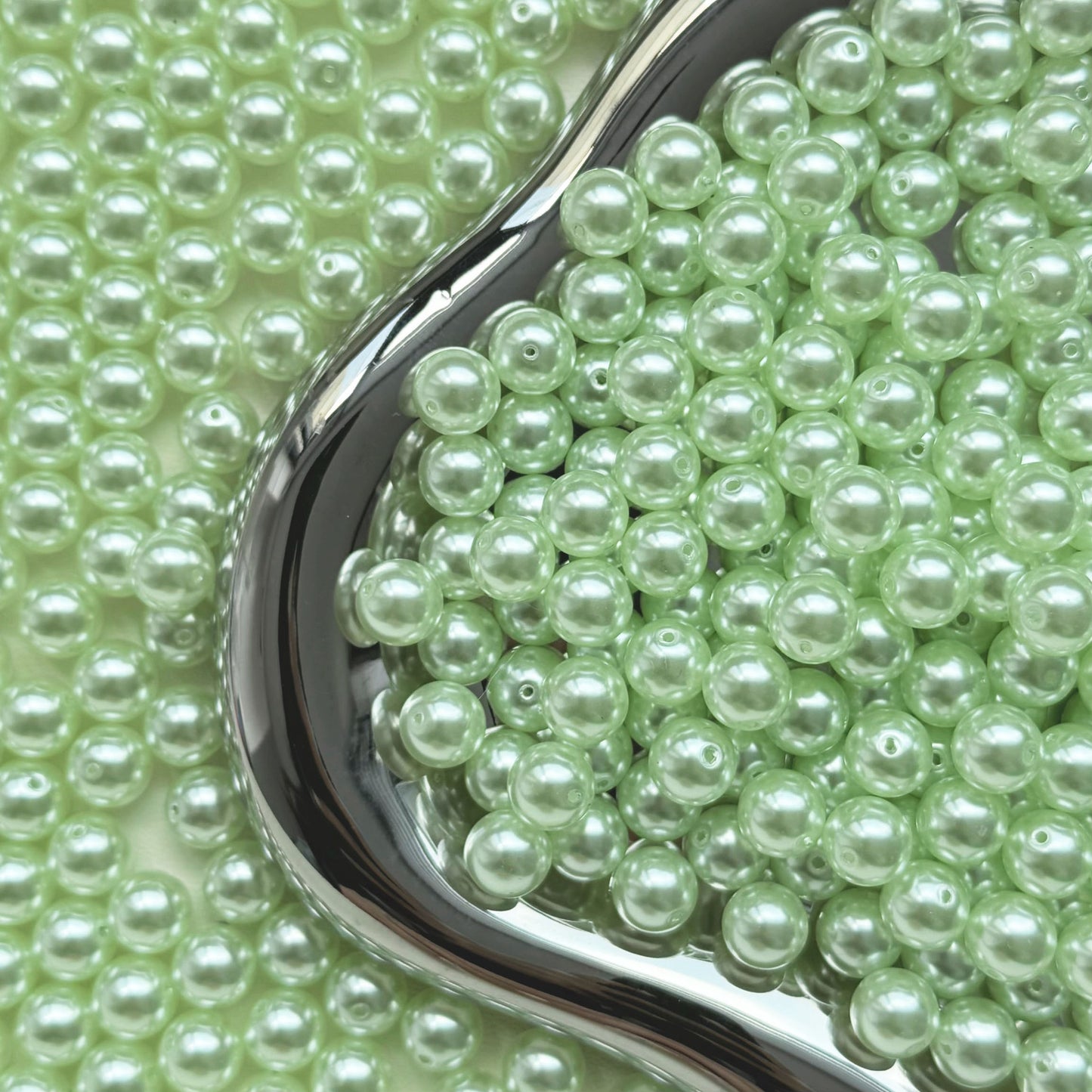 Pearl Glass Beads 8mm Glossy Pastel Smooth Finish 30pcs 10