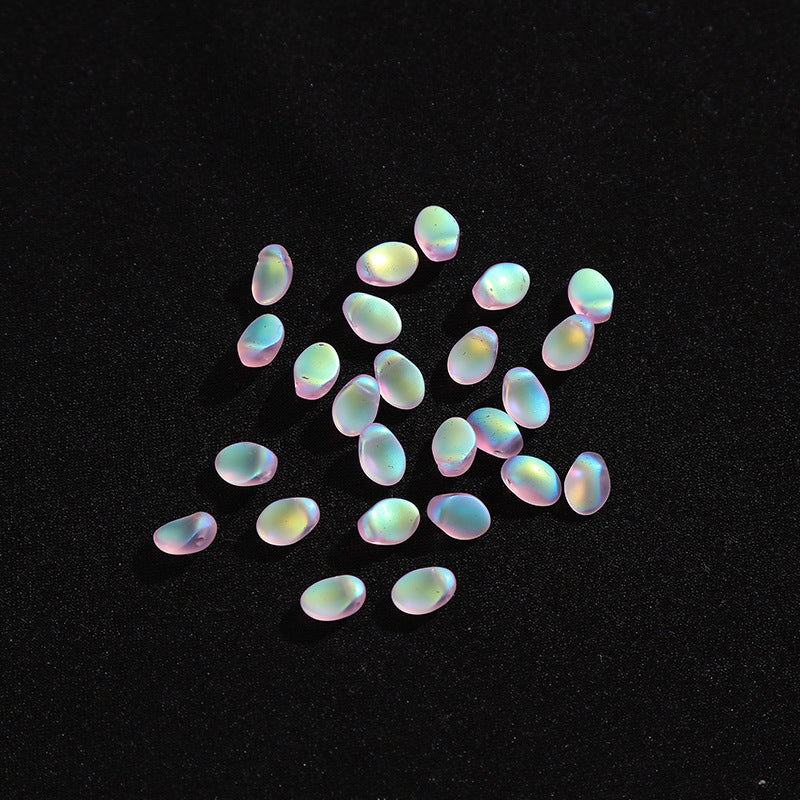 Transparent Czech Glass Petal Beads 6x8mm Soft Pastel Iridescent 100pcs 12