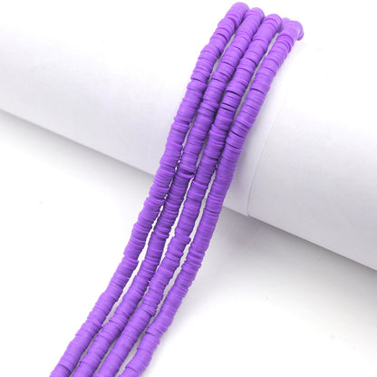 Flat Clay Beads 6mm Solid Color Polymer Spacer Beads 10strands 27