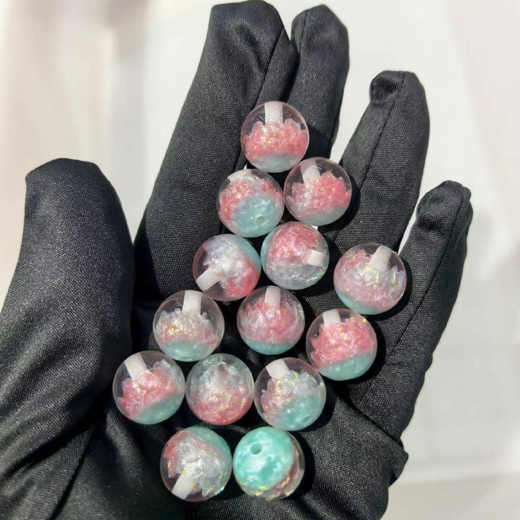 Luminous Lotus Resin Beads 16mm Round Clear Mixed Colors 20pcs 2
