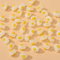 Lampwork Glass Beads Poached Egg 12mm Enamel Handmade 6pcs 7