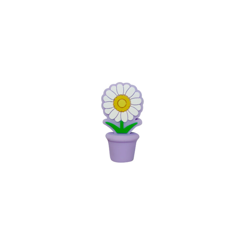 Silicone 3D Focal Beads Potted Daisy Holding Pot 20pcs 6