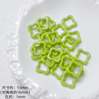 Hollow Clover Frame Acrylic Beads 13mm Colorful Mixed 100pcs 3