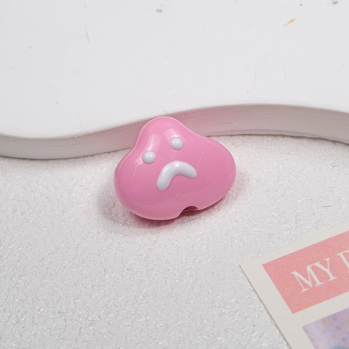 Painted Sad Cloud Acrylic Beads 20mm Glossy Colorful 50pcs 11