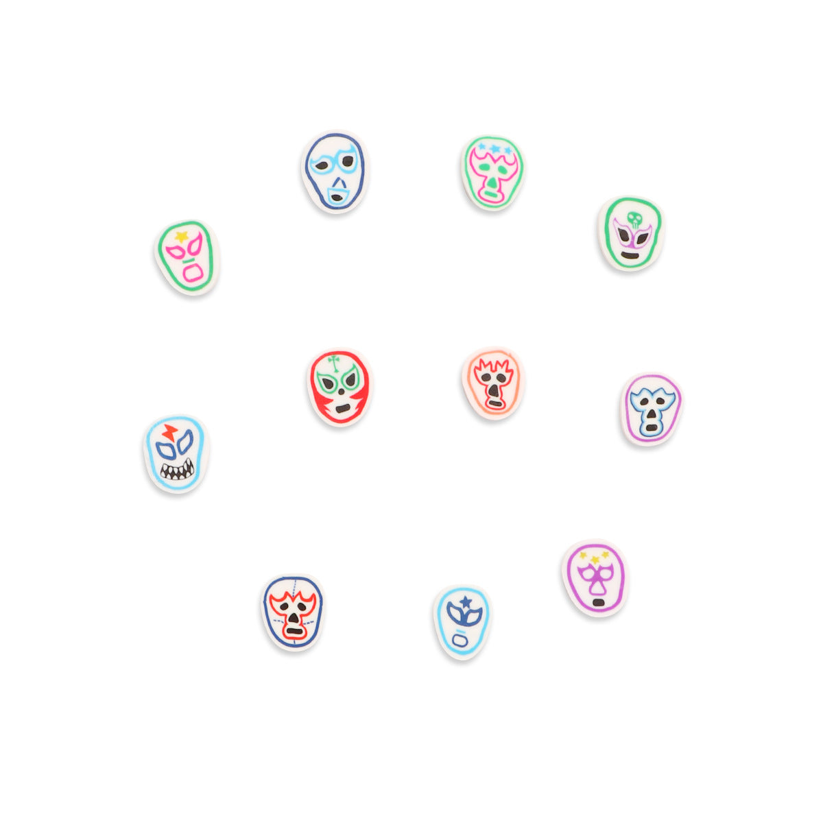 Flat Clay Beads 10mm Facial Painting Pattern Polymer 100pcs 5