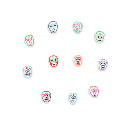Flat Clay Beads 10mm Facial Painting Pattern Polymer 100pcs 5