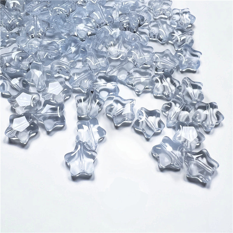 Czech Glass Beads Star 8mm Translucent Soft Color Gradient 50pcs 25