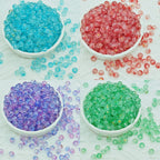 Frosted Round Glass Beads 6mm Pastel Colors with Gold Flecks 50pcs