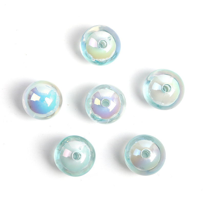 Transparent Round Acrylic Beads 16mm UV Plating Colored 100pcs 10