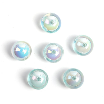 Transparent Round Acrylic Beads 16mm UV Plating Colored 100pcs 10
