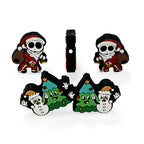 Silicone Focal Beads Christmas Skeleton Stitch With Santa Hats 20pcs 4