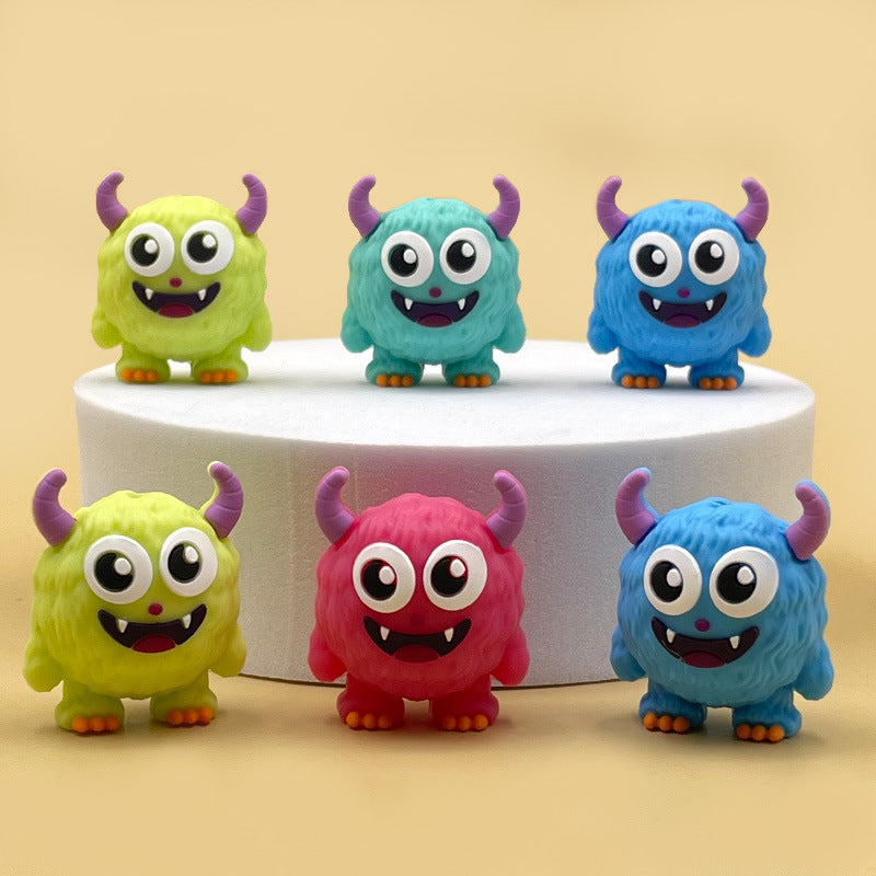 Silicone 3D Focal Beads Monster Googly Eyes Fuzzy Texture 20pcs 4