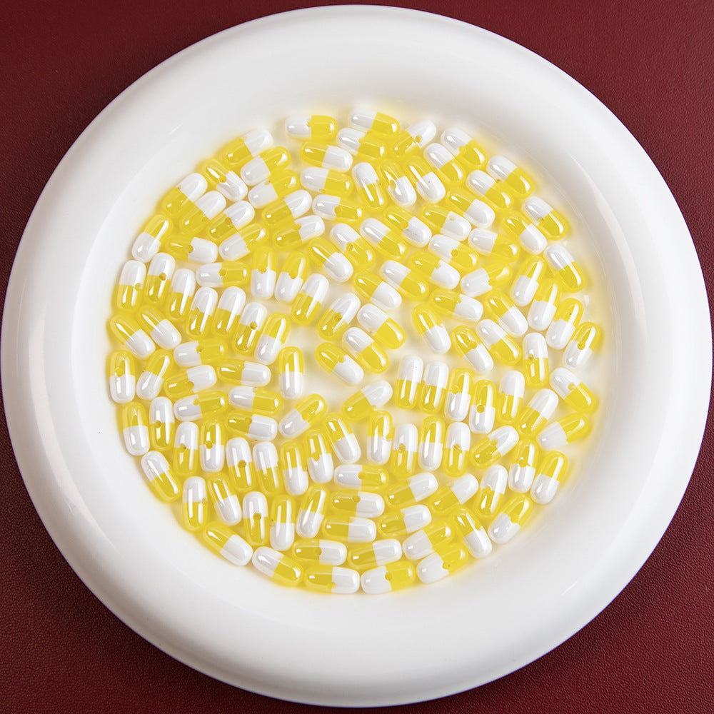 Plating Capsule Resin Beads 12mm Glossy Two Tone 20pcs 11