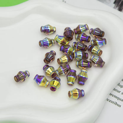 Plated Rhombus Acrylic Beads 13mm Transparent Iridescent 20pcs 15
