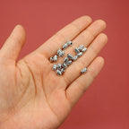 Elliptical Metal Beads 6mm Tibetan Silver Tone Swirl Design 1pc 4