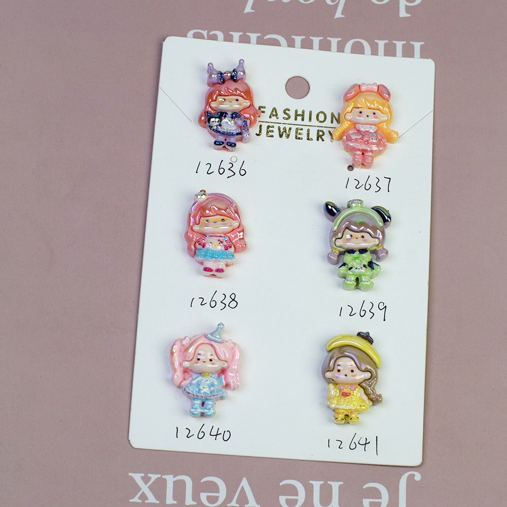 Plating Sanrio Resin Beads Glossy Pretty Girl Series 10pcs 3