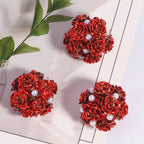 Flower Cluster Clay Beads 20mm Halloween Metallic Pearl Rhinestone 5pcs 6