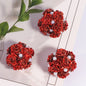 Flower Cluster Clay Beads 20mm Halloween Metallic Pearl Rhinestone 5pcs 6