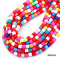 Cylindrical Clay Beads 6mm Colorful Polymer 62pcs 33
