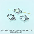 Hamsa Evil Eye Metal Beads Spiritual Silver Black Alloy 100pcs 6