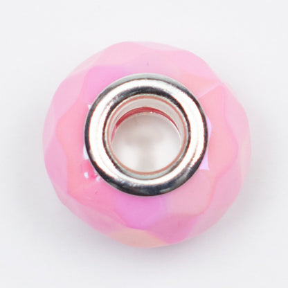 Acrylic Faceted Spacer Beads 15mm UV Plating Large Hole 20pcs 7