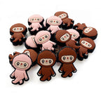 Silicone Focal Beads Cartoon Girl Side Profile 10pcs 2