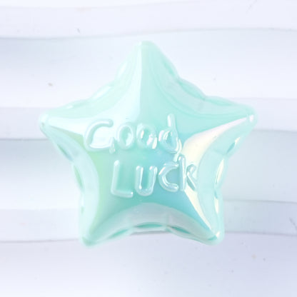 UV Plating Balloon Shaped Heart Star Acrylic Beads 25mm Glossy Pastel 50pcs 17