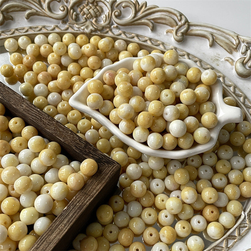 Crackle Round Glass Beads 10mm Imitation Porcelain Pastel Colors 120pcs 6