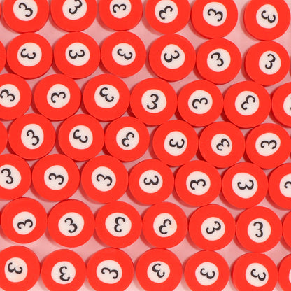 Flat Clay Beads 9mm Billiards Series Colorful Pool Ball 100pcs 8