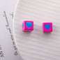 Warm Winter Color Series Heart Acrylic Square Beads 12.5mm 20pcs 15