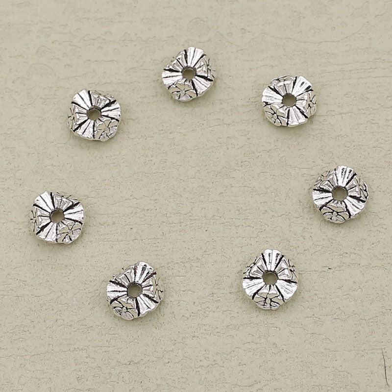 Alloy Flower Wavy Ring Spacer Beads 10mm 40pcs 3
